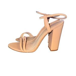 Schutz Gimenez Leather Sandals Women's Size 9 Tan Ankle Strap Open Toe Heel Shoe